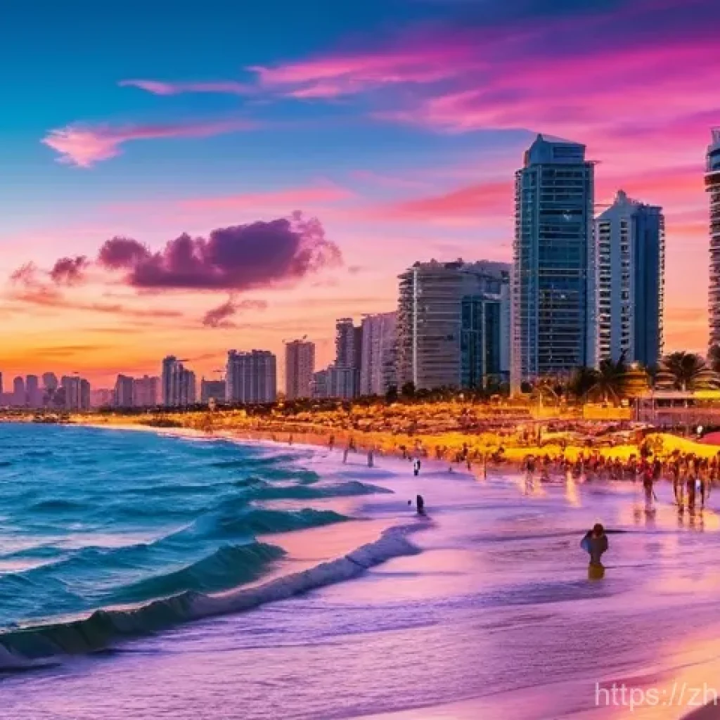 이스라엘의 주요 지리적 특징 - **Tel Aviv Beach Sunset: "Middle Eastern Miami"**
"A vibrant and energetic beach scene in Tel Av...