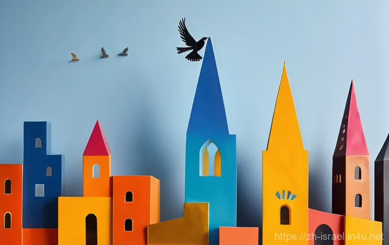 이스라엘의 현대 예술 전시회 - **Vibrant cut-metal sculpture by David Gerstein, depicting a dynamic scene that harmoniously blends ...