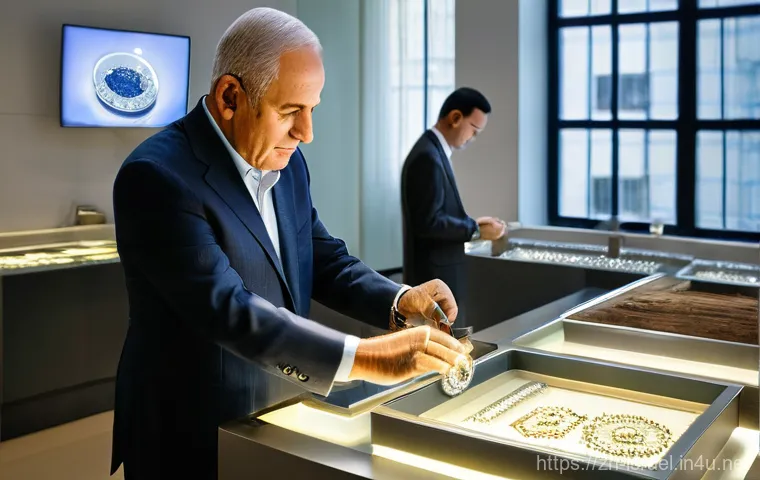 이스라엘에서 생산되는 다이아몬드 산업 - **Prompt:** A historical and contemporary fusion scene depicting the enduring legacy of Jewish craft...