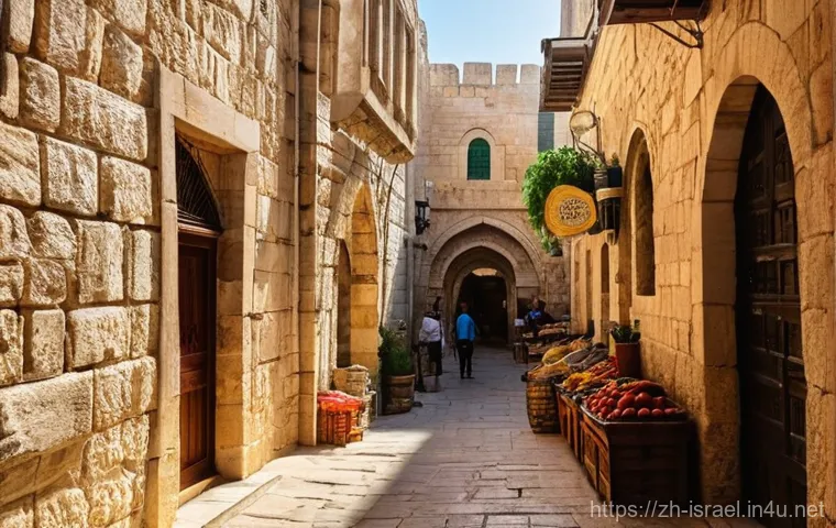 이스라엘의 명소  다윗의 탑 - **Prompt:** An immersive view of the "Night Spectacular" sound and light show projected onto the anc...