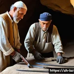 이스라엘의 고고학 발굴지 - **Prompt Title:** Unveiling Ancient Roman Arms in a Desert Cave

    **Image Prompt:** A dramatic ar...