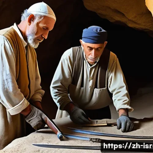 이스라엘의 고고학 발굴지 - **Prompt Title:** Unveiling Ancient Roman Arms in a Desert Cave

    **Image Prompt:** A dramatic ar...