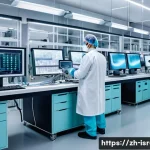 이스라엘의 주요 수입 상품 - A modern industrial scene showcasing a high-tech electronics manufacturing facility in Israel, with ...