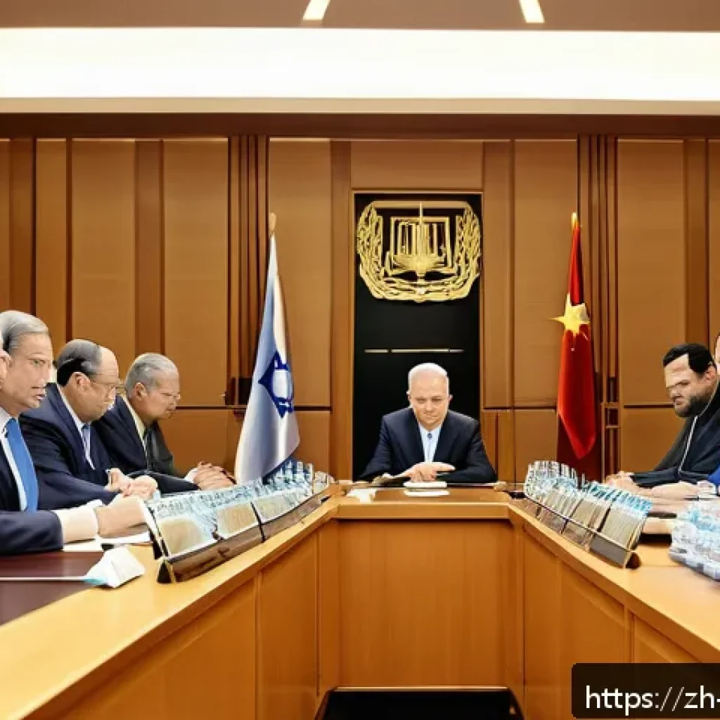 이스라엘의 정치적 분쟁 지역 - A detailed political scene depicting a tense coalition government meeting in Israel&rsquo;s Knesset, showc...