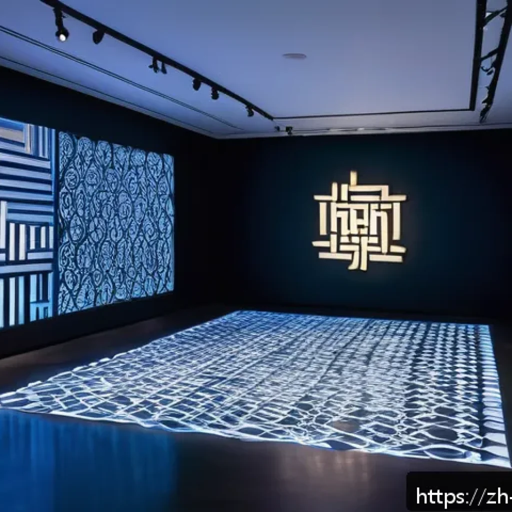 이스라엘에서 열리는 주요 문화 예술 행사 - A contemporary art installation blending traditional Jewish symbols with modern light and shadow tec...