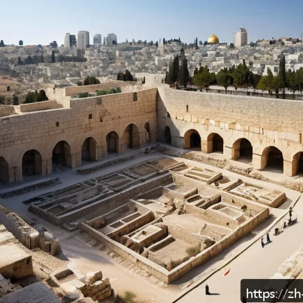 이스라엘과 성경적 역사의 연결성 - An ancient multi-layered archaeological site in Jerusalem’s Old City, showcasing exposed strata of c...
