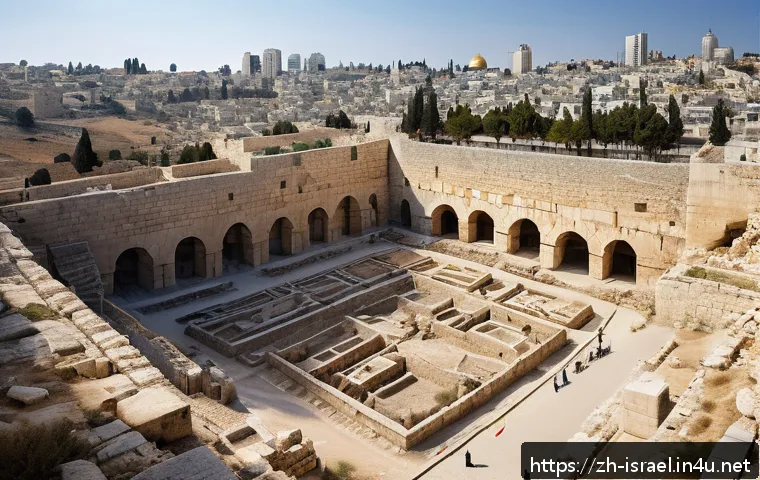 이스라엘과 성경적 역사의 연결성 - An ancient multi-layered archaeological site in Jerusalem&rsquo;s Old City, showcasing exposed strata of c...