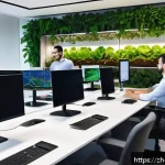 이스라엘 정부의 해외 투자 정책 - A modern Israeli high-tech startup office scene, featuring diverse professionals collaborating aroun...
